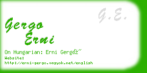 gergo erni business card